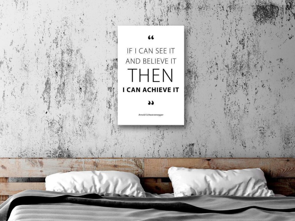 Schilderij - Quote - Arnold Schwarzenegger (1 Part) Vertical