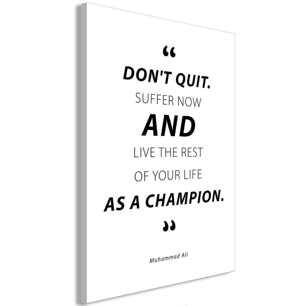 Schilderij - Quote - Muhammad Ali (1 Part) Vertical - Afbeelding 2