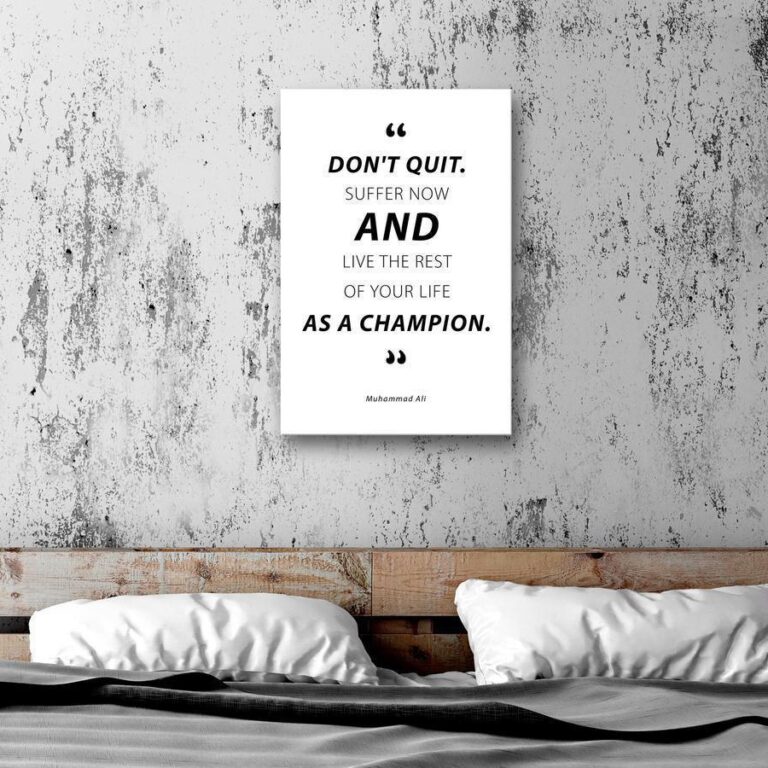 Schilderij - Quote - Muhammad Ali (1 Part) Vertical