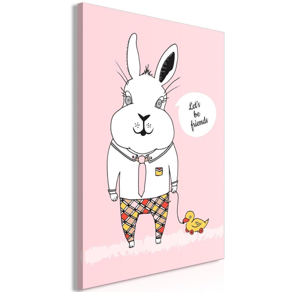 Schilderij - Rabbit's Friend (1 Part) Vertical - Afbeelding 2