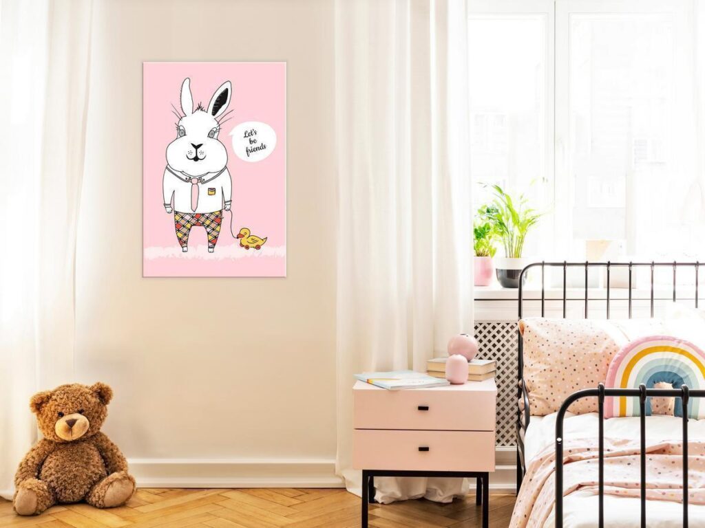 Schilderij - Rabbit's Friend (1 Part) Vertical