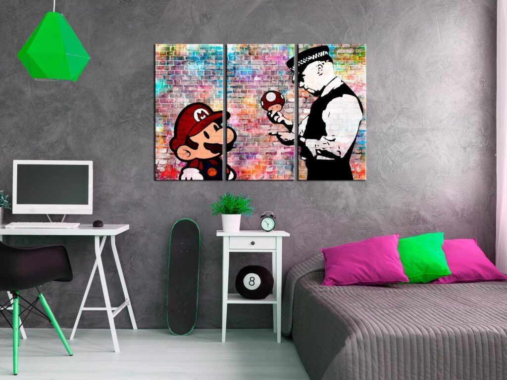 Schilderij - Rainbow Brick (Banksy) - Afbeelding 2