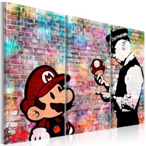 Schilderij - Rainbow Brick (Banksy)