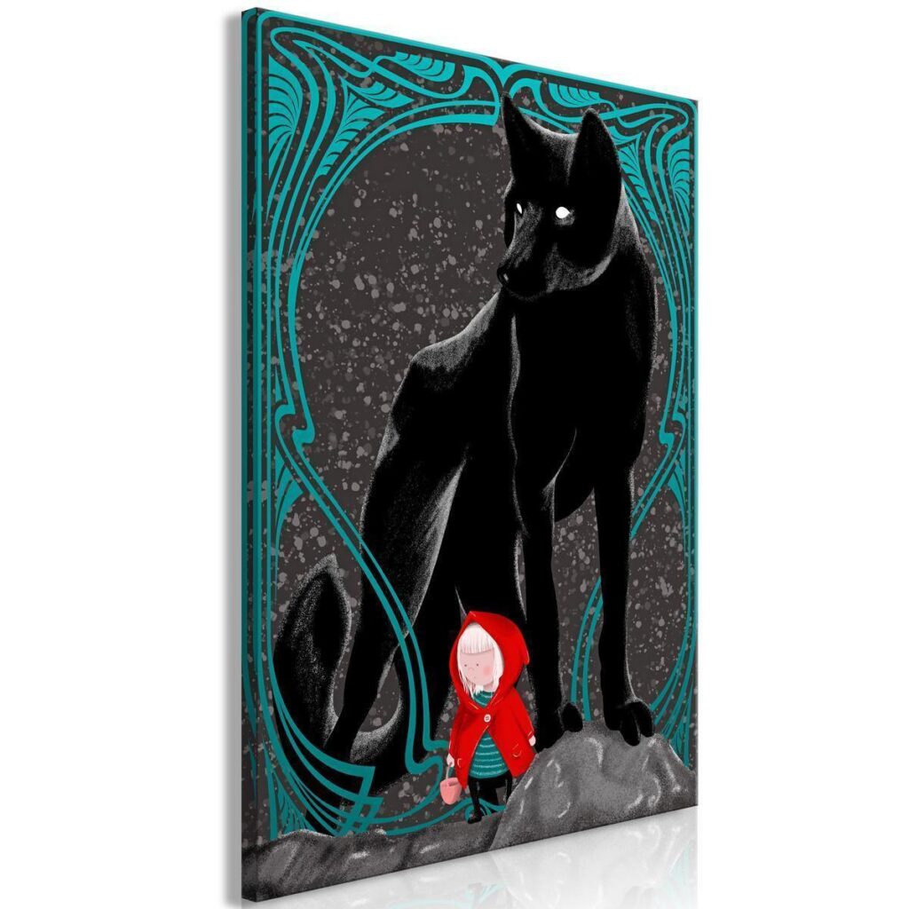 Schilderij - Red Riding Hood (1 Part) Vertical - Afbeelding 2
