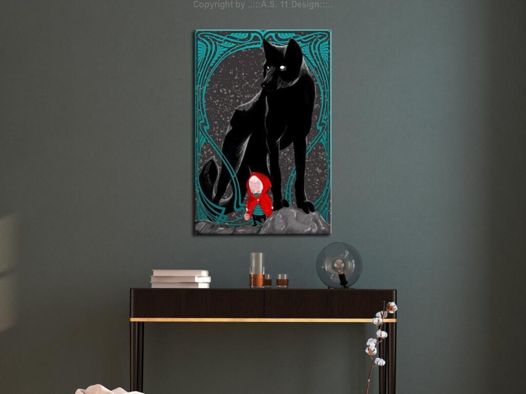 Schilderij - Red Riding Hood (1 Part) Vertical