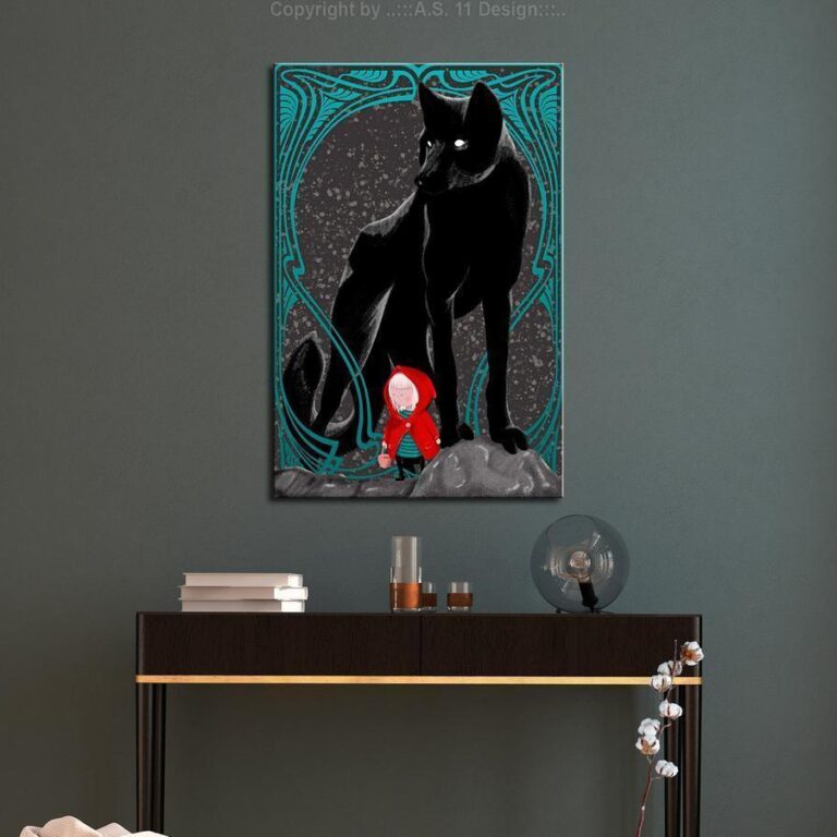 Schilderij - Red Riding Hood (1 Part) Vertical