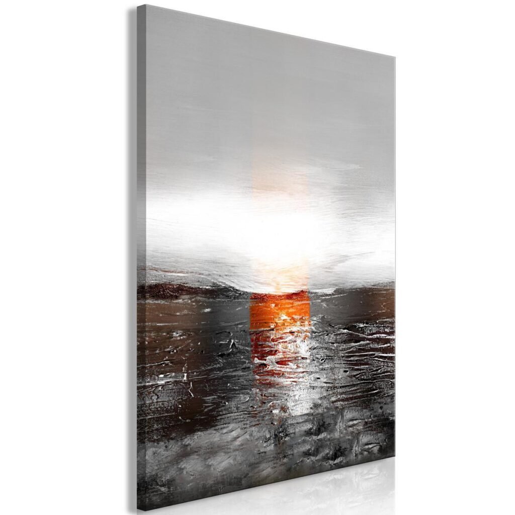 Schilderij - Reflection of Colors (1-part) - Sunset in Painted Abstract Background - Afbeelding 2