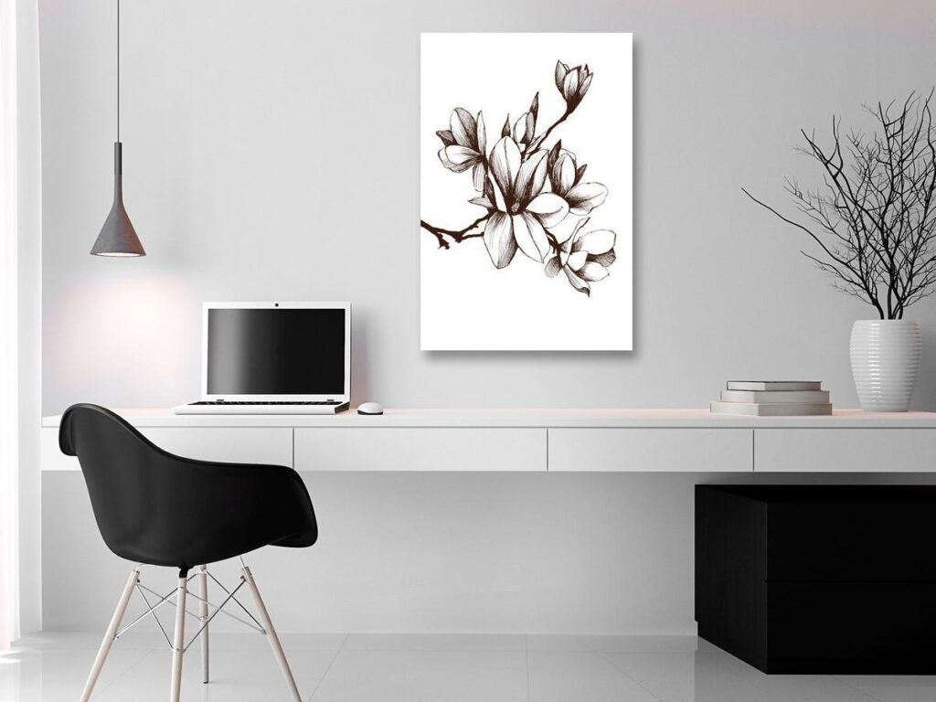 Schilderij - Renaissance Magnolias (1 Part) Vertical