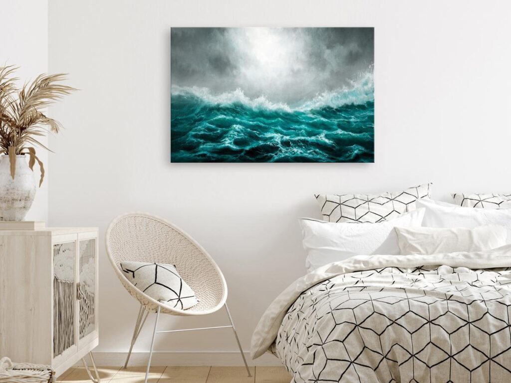 Schilderij - Restless Ocean (1 Part) Wide