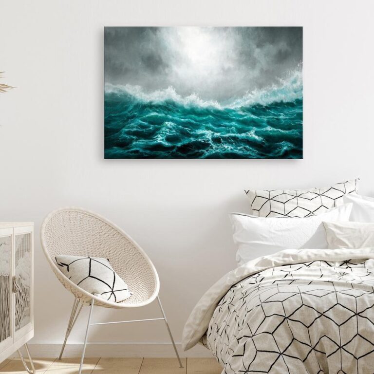 Schilderij - Restless Ocean (1 Part) Wide