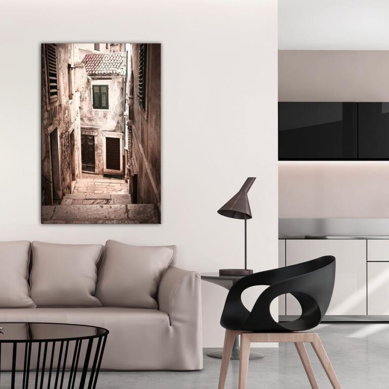 Schilderij - Retro Alley (1 Part) Vertical
