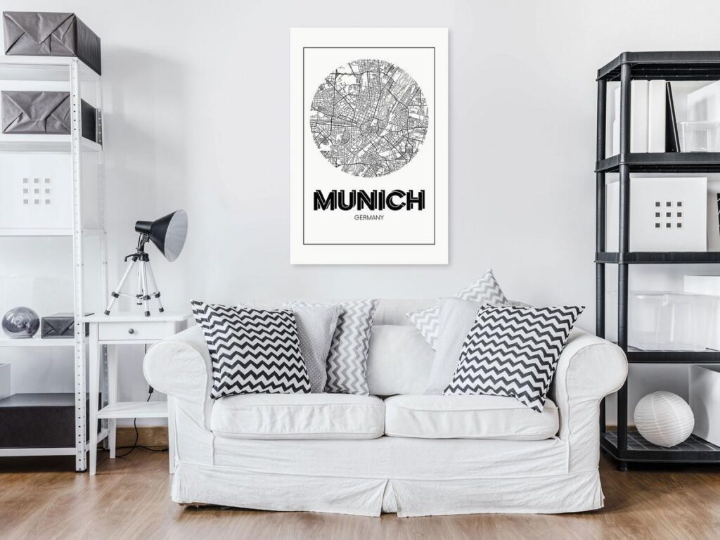 Schilderij - Retro Munich (1 Part) Vertical