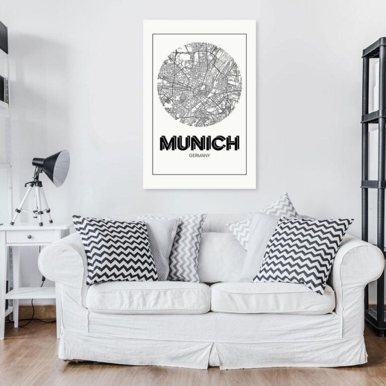 Schilderij - Retro Munich (1 Part) Vertical