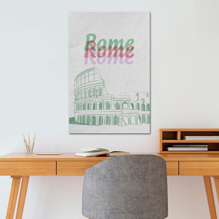 Schilderij - Rome in Watercolours (1 Part) Vertical