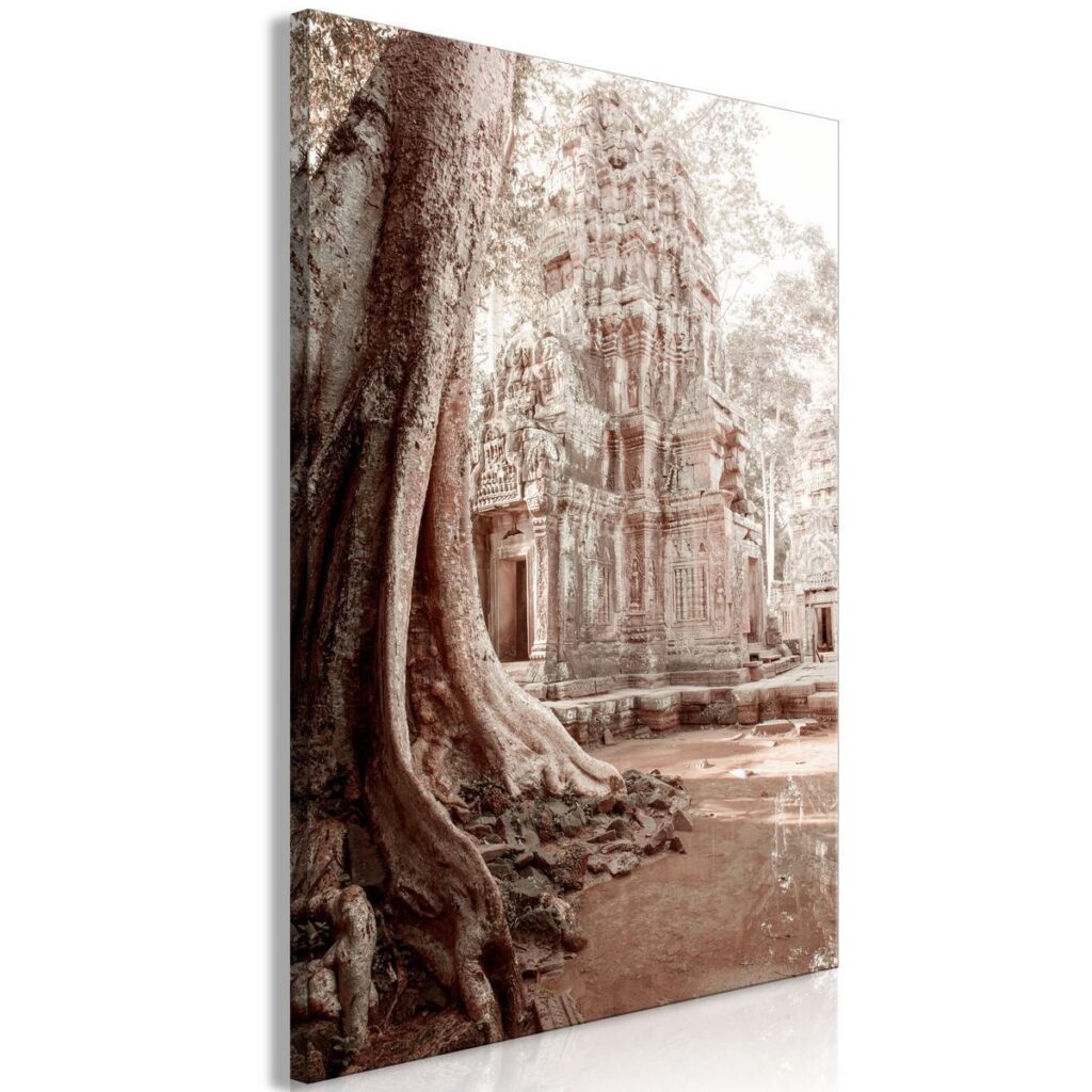 Schilderij - Ruins of Angkor (1 Part) Vertical - Afbeelding 2