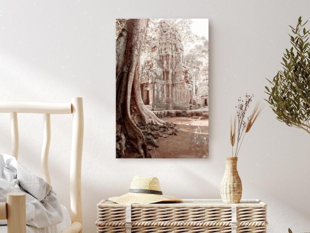 Schilderij - Ruins of Angkor (1 Part) Vertical