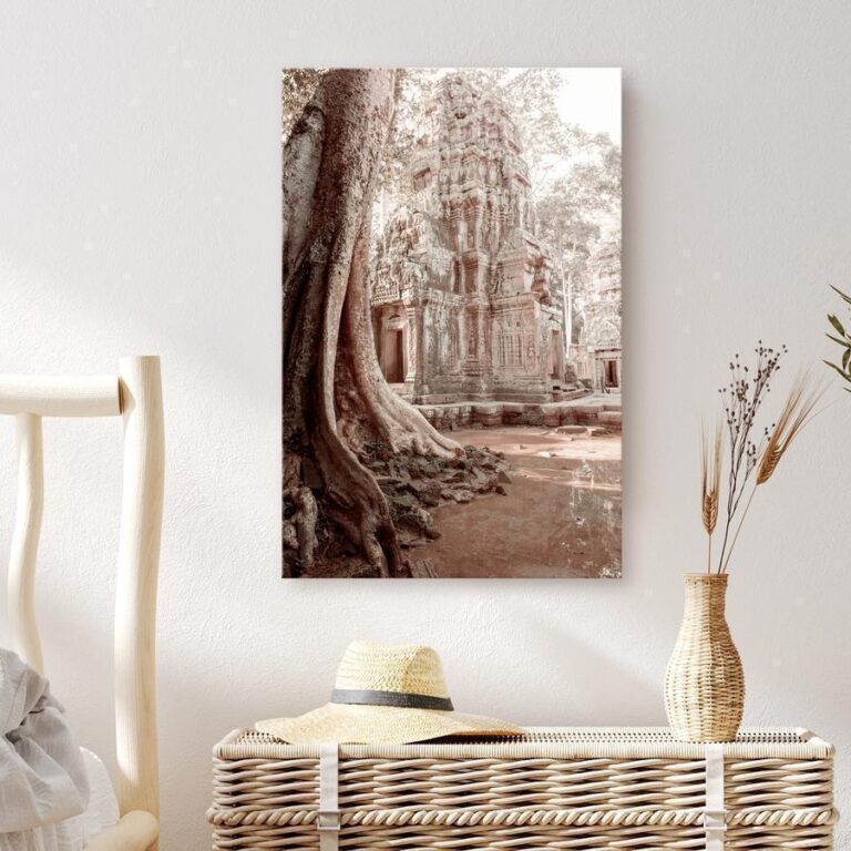 Schilderij - Ruins of Angkor (1 Part) Vertical
