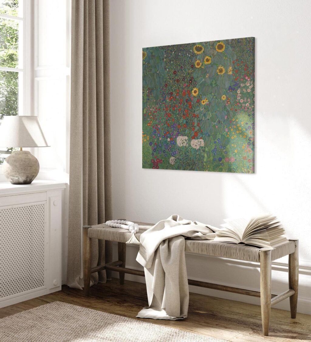 Schilderij - Rural Garden With Sunflowers - Afbeelding 3