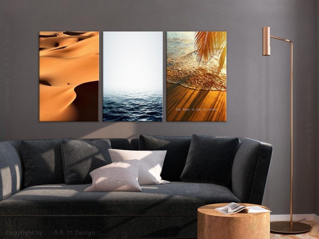 Schilderij - Sand and Water (3 Parts)