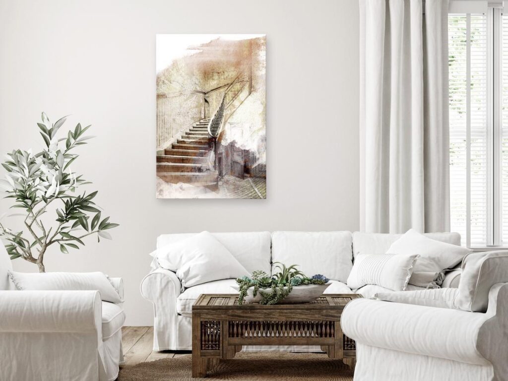 Schilderij - Secret Stairs (1 Part) Vertical