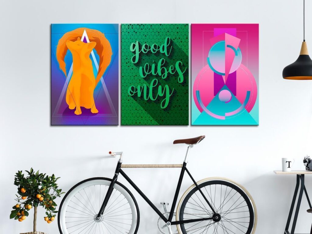 Schilderij - Shades of Happiness (3 Parts)