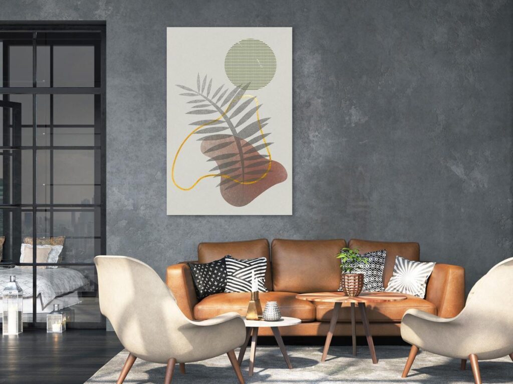 Schilderij - Shadow of Palm Tree (1 Part) Vertical
