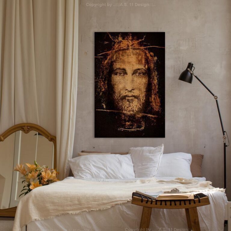Schilderij - Shroud of Turin (1 Part) Vertical