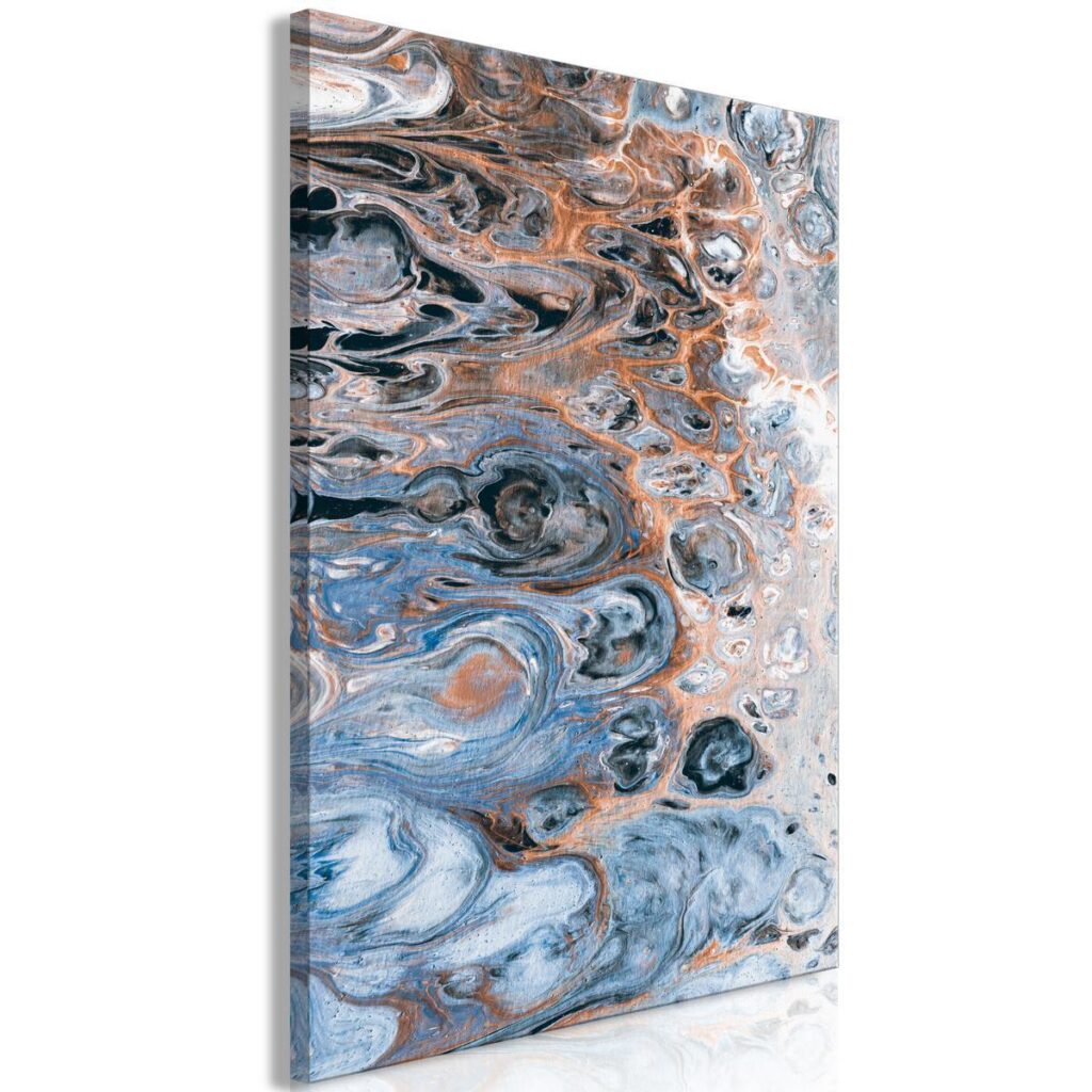 Schilderij - Sienna Blue Marble (1 Part) Vertical - Afbeelding 2