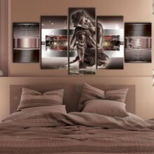 Schilderij - Sleeping Buddha in reds