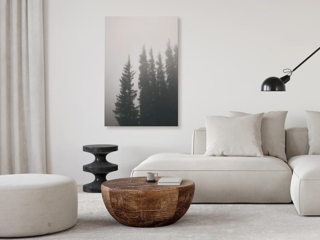 Schilderij - Smell of Forest Fog (1 Part) Vertical