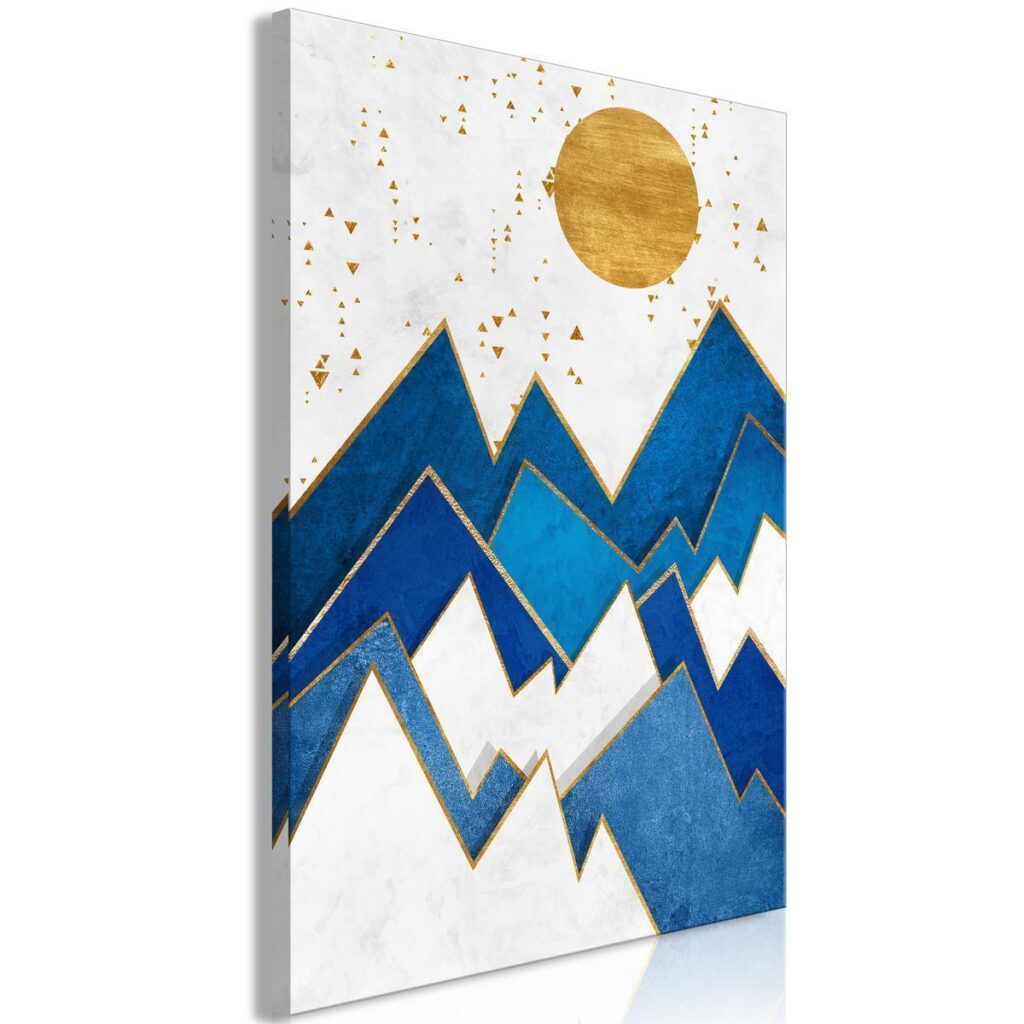 Schilderij - Snowy Peaks (1 Part) Vertical - Afbeelding 2