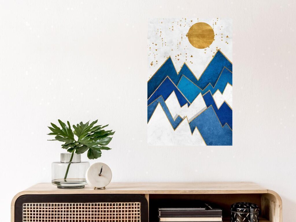 Schilderij - Snowy Peaks (1 Part) Vertical