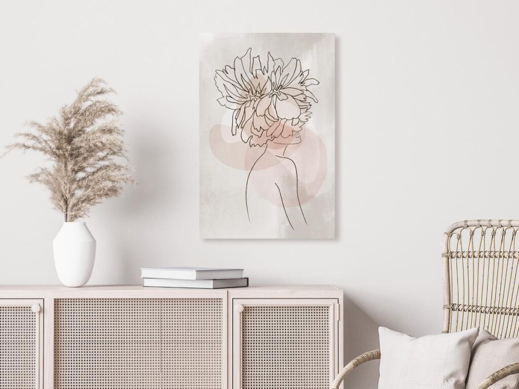 Schilderij - Sophie's Flowers (1 Part) Vertical