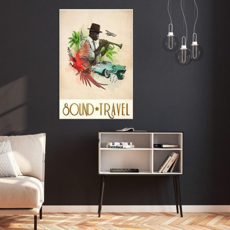 Schilderij - Sound Travel (1 Part) Vertical