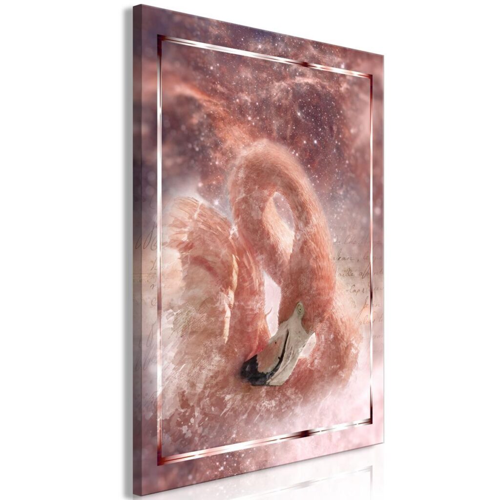 Schilderij - Space Flamingo (1 Part) Vertical - Afbeelding 2