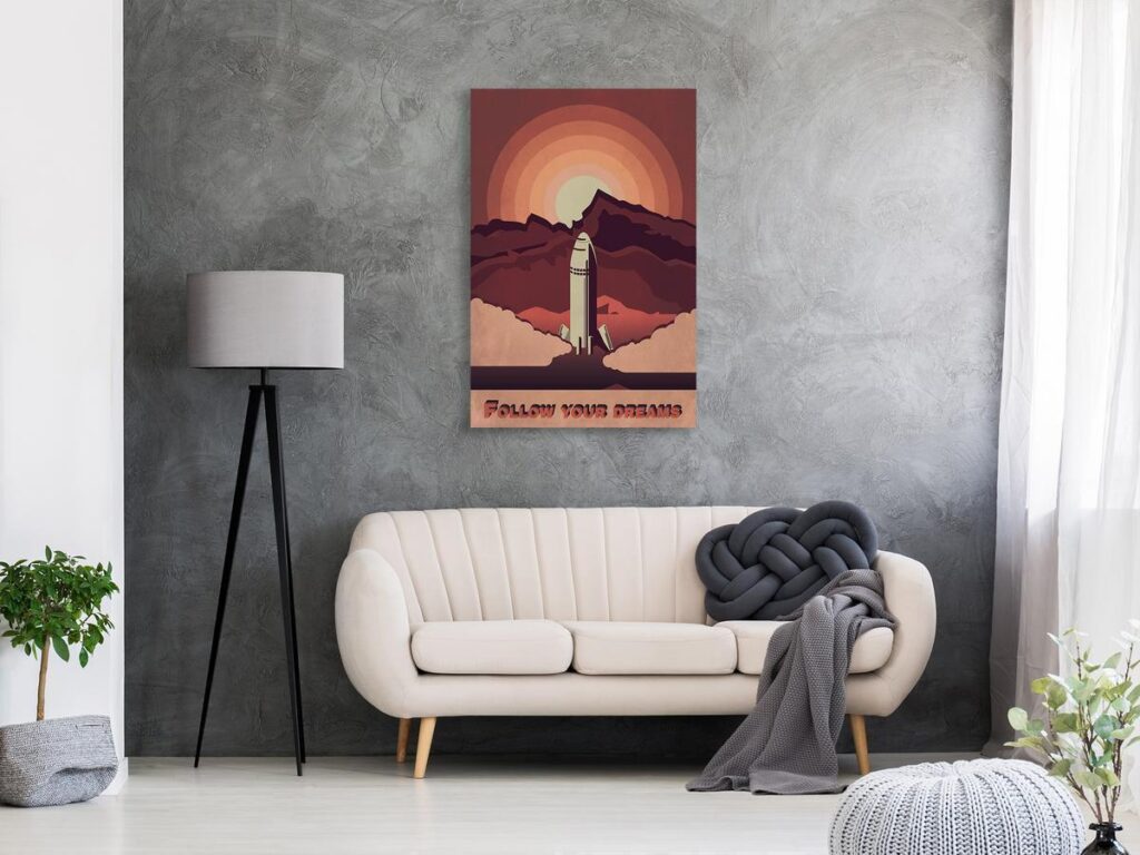 Schilderij - Space Flight (1 Part) Vertical