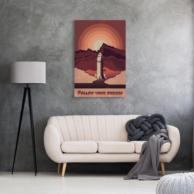 Schilderij - Space Flight (1 Part) Vertical