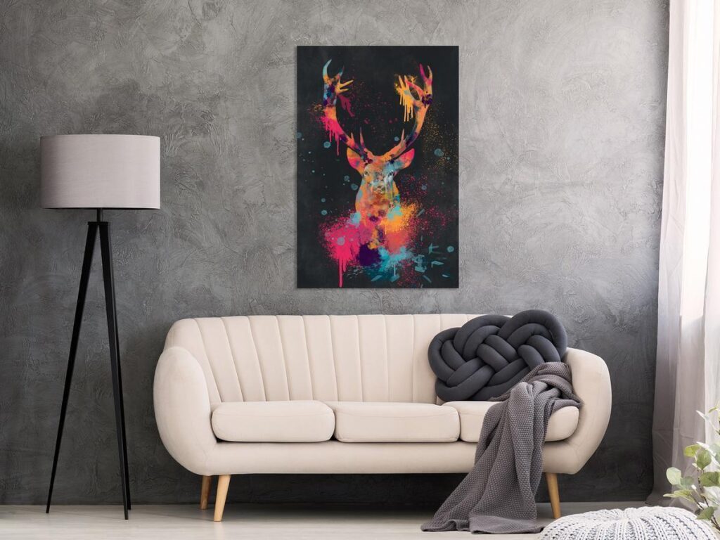 Schilderij - Spectacular Deer (1 Part) Vertical