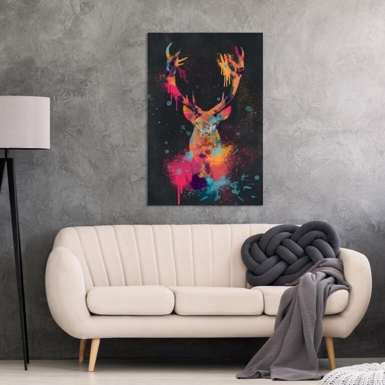 Schilderij - Spectacular Deer (1 Part) Vertical