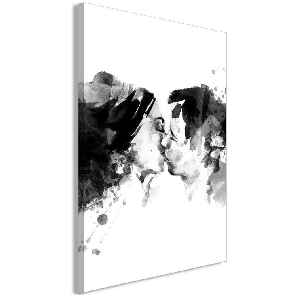 Schilderij - Spontaneous Kiss (1 Part) Vertical - Afbeelding 2