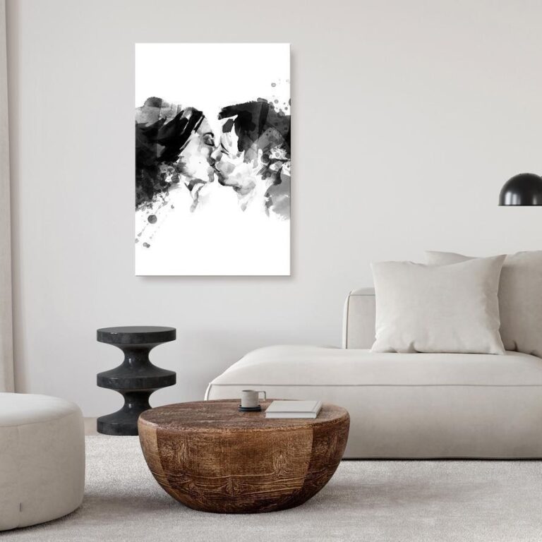 Schilderij - Spontaneous Kiss (1 Part) Vertical