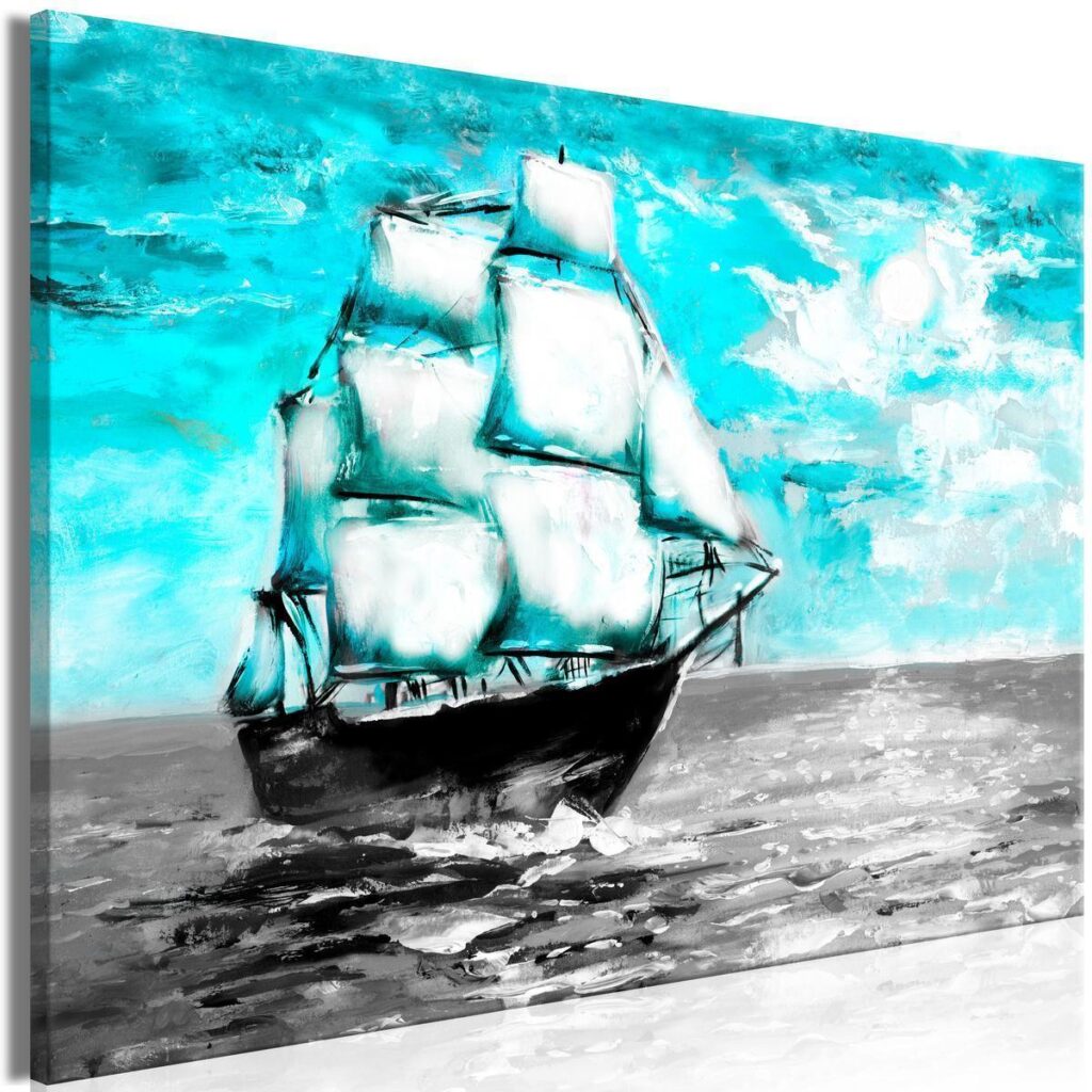 Schilderij - Spring Cruise (1 Part) Wide Blue
