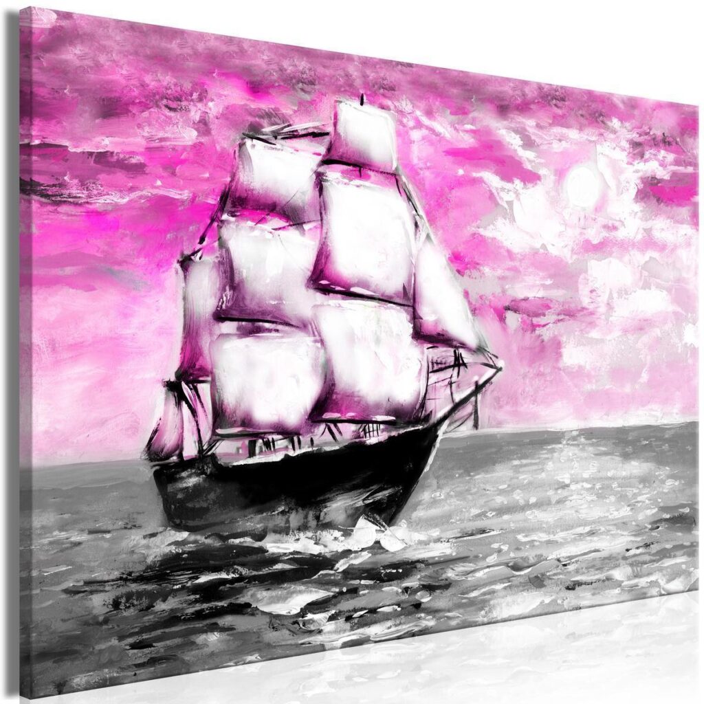 Schilderij - Spring Cruise (1 Part) Wide Pink - Afbeelding 2