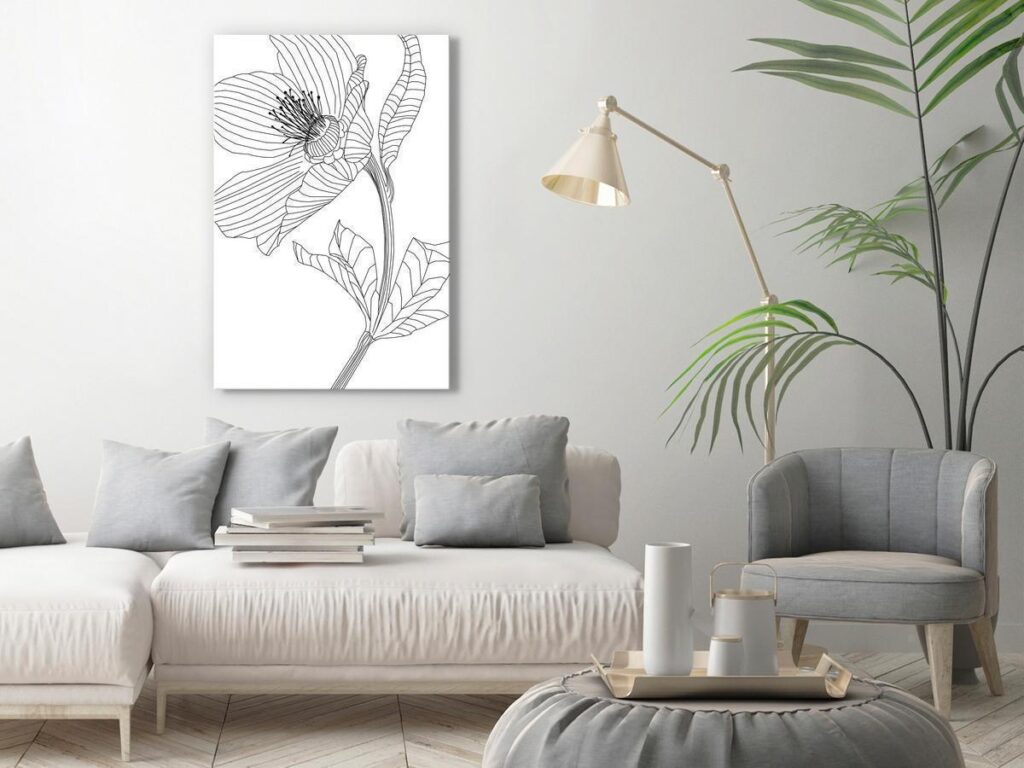 Schilderij - Spring Sketch (1 Part) Vertical