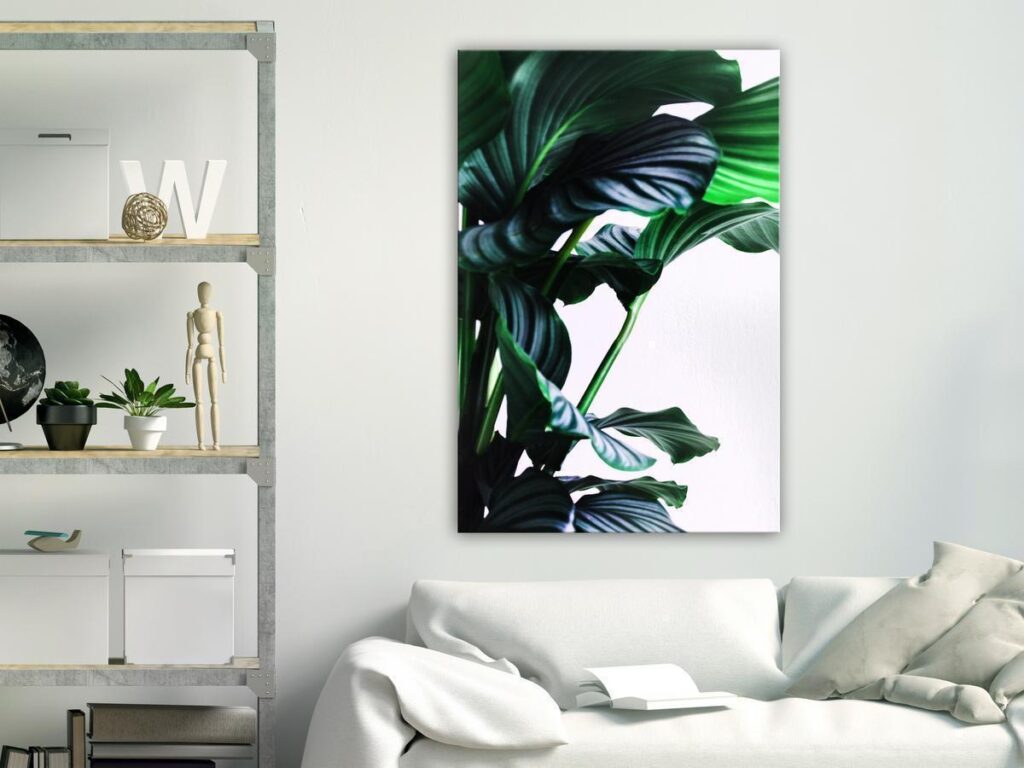 Schilderij - Springy Leaves (1 Part) Vertical