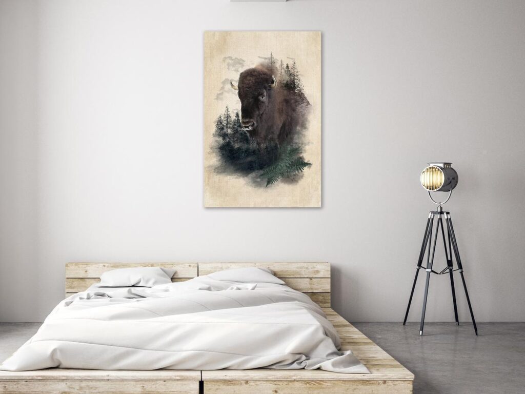 Schilderij - Stately Buffalo (1 Part) Vertical