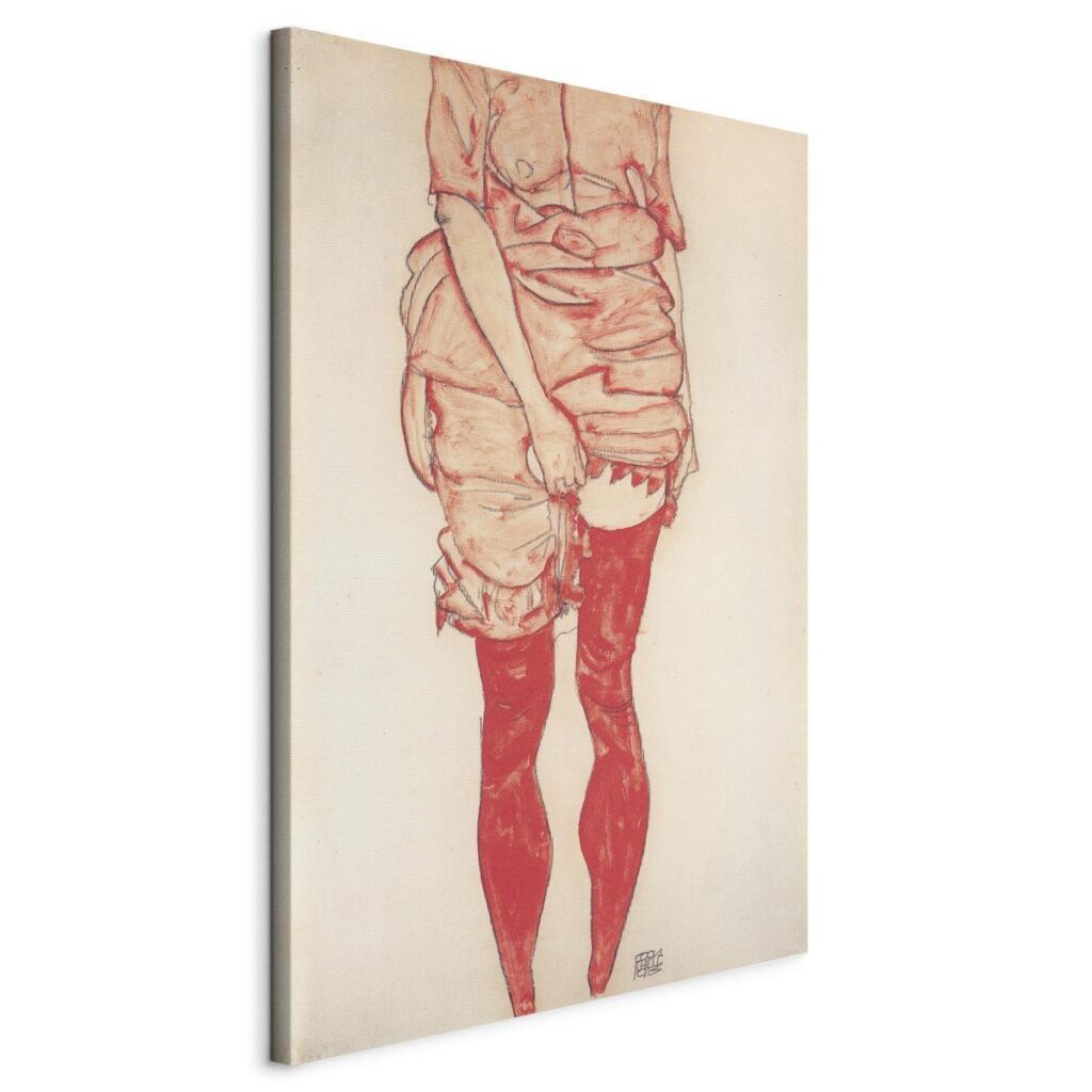 Schilderij - Stehende Frau in Rot - Afbeelding 3