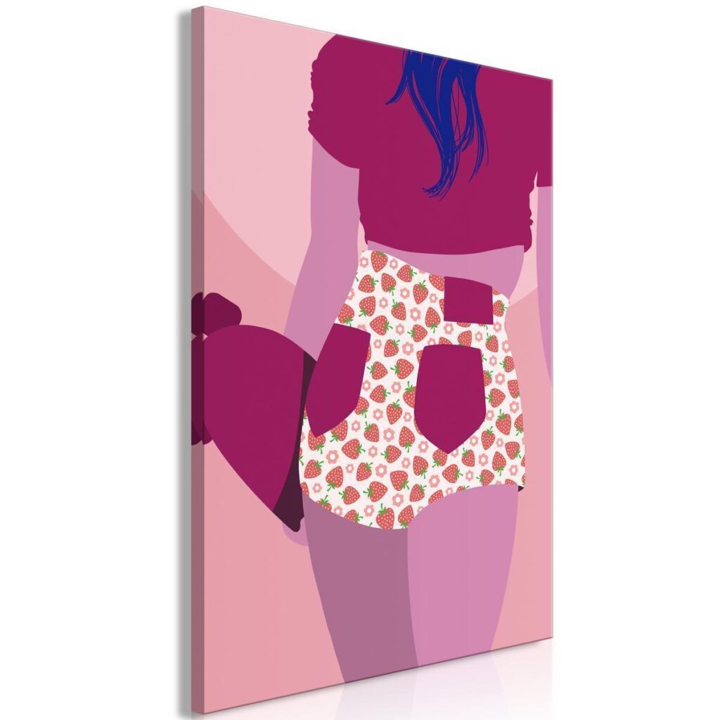 Schilderij - Strawberries Shorts (1 Part) Vertical - Afbeelding 2