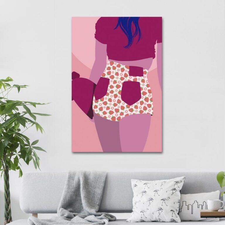 Schilderij - Strawberries Shorts (1 Part) Vertical