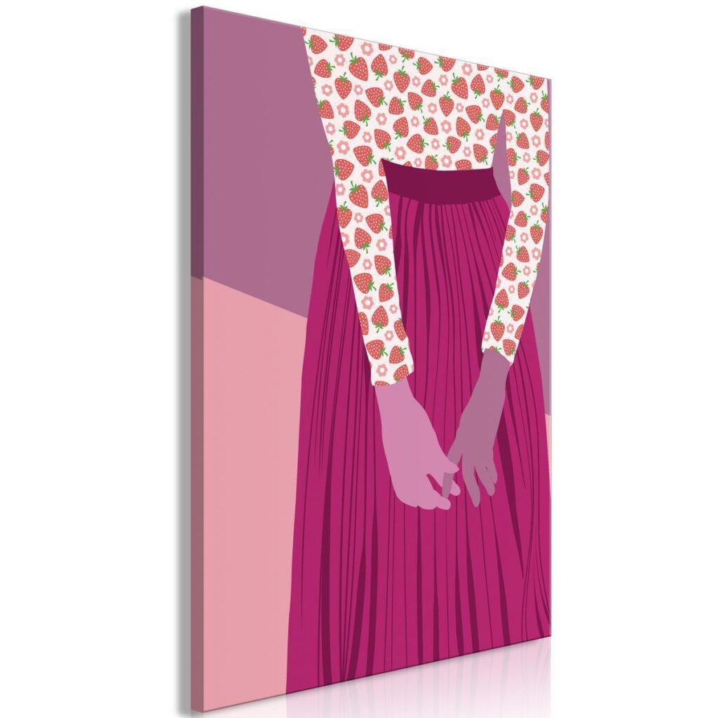 Schilderij - Strawberry Lady (1 Part) Vertical - Afbeelding 2